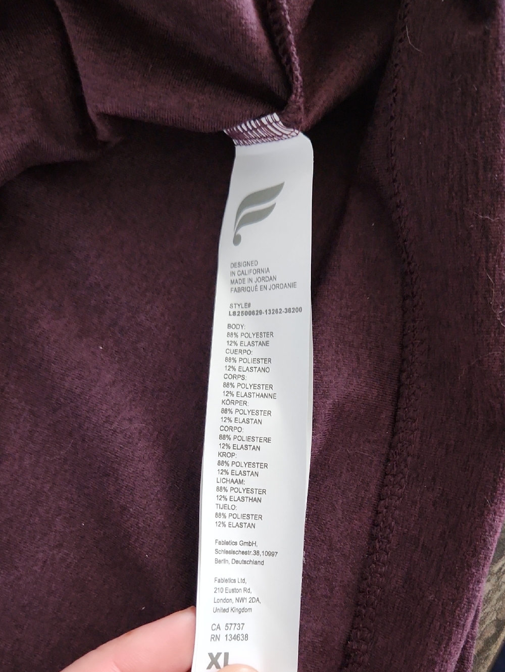 Fabletics Cloud Jersey Full Zip Hoodie - Oxblood Healther - Picture 5 of 8